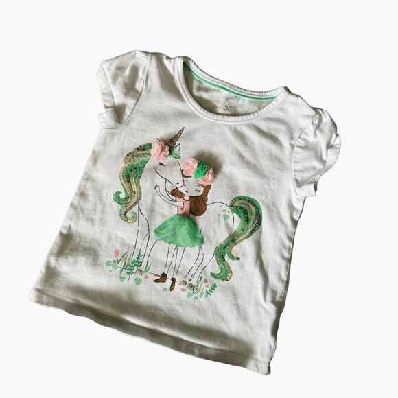 Jumping Beans & Maggie & Zoe Bundle Unicorn Top & Striped Shorts Size 5 - Picture 2 of 9